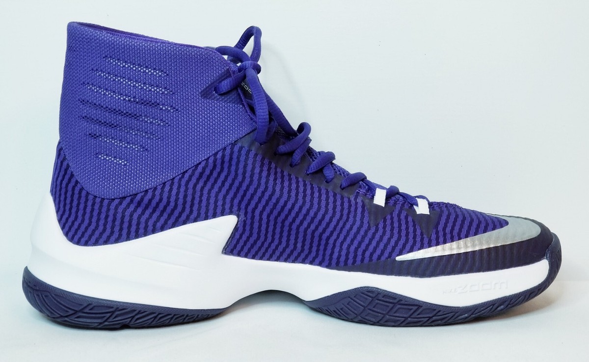 Nike Zoom Clear Out Hi Top Basketball Shoes M7.5/W8 Purple/White 844372-555 Nike Zoom Clear Out Hi Top Basketball Shoes Men 11 Purple  main image 2