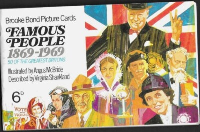 Brooke Bond Tea Cards 1969 Famous People Album komplett 50/50 Karten