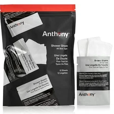 Anthony Shower Sheets, 12 Single Pack Sheets, Pre-Moisurized Sheets,