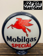 MOBIL Mobilgas Special Reproduction 13.5" Gas Pump Globe - (Dark Blue Body)