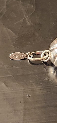 0,925 STERLINGSILBER RUNDER BASKETBALL 1/2 ZOLL CHARM/ANHÄNGER ITALIEN NEU!!! - Bild 2 von 7