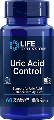 Life Extension, Uric Acid Control Ayuric 500mg Terminalia bellerica, 60 Caps