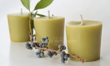Real Bayberry Votive Candle with True Bayberry Wax, Beeswax & Soy Yule Christmas