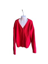 Art Class Red Cable Knit Button Down Cardigan Sz XL 14/16