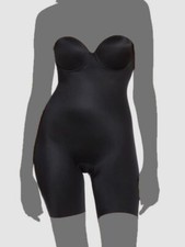 Spanx Women's Black Suit Your Fancy Mid Thigh Bodysuit Shapewear Size S