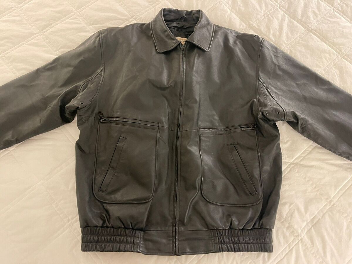 St John's Bay Black Leather Bomber Jacket XLT | eBay St John's Bay Black Leather Bomber Jacket XLT | eBay