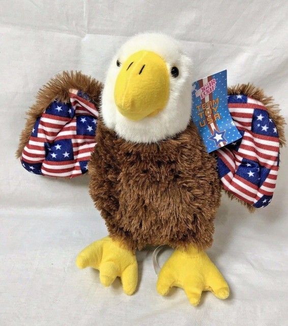American Bald Eagle Plush USA Flag wings by Sugar Loaf SOFT 11