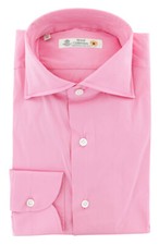 Luigi Borrelli Pink Solid Cotton Shirt - Slim - 301