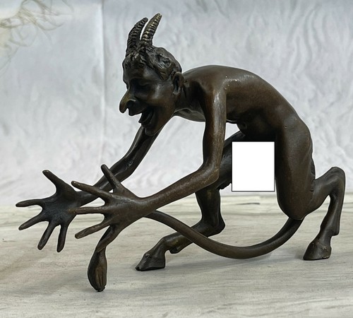 Erotic Vienna Bronze Faun/Satyr from Bergmann Sculpture Home Decor Nude Figurine - Picture 1 of 9