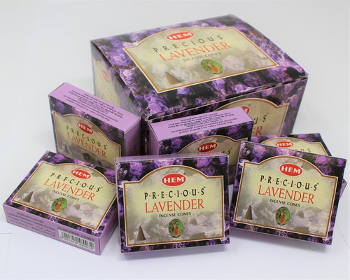 Precious Lavender Incense Cones: Lot 12 Packs of 10 Cones, 120 Total HEM BRAND - Picture 2 of 9