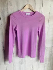 NWOT $78 Michael Stars Nori Tee XS Pink Crewneck *Narrow Cuffs" Long Sleeve