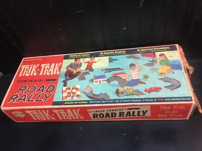 Vintage 1964 Transogram Trik-trak Cross Country Road Rally Set Vintage 1964 Transogram Trik-trak Cross Country Road Rally Set