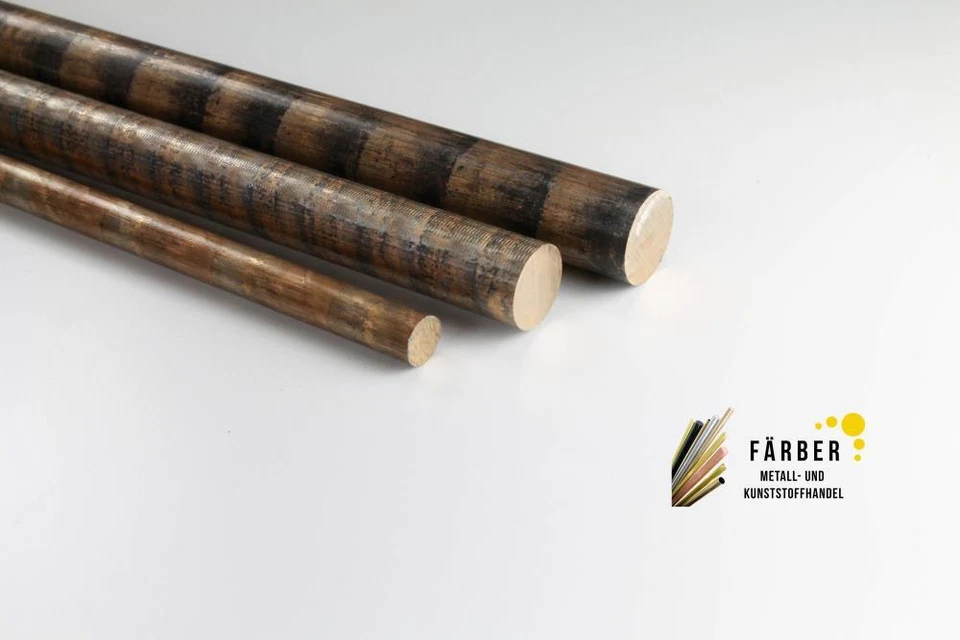 FÄRBER METALL- UND KUNSTSTOFFHANDEL Bronze Rotguss RG7 D.10-46mm Rundmaterial Rundstange Länge frei wählbar