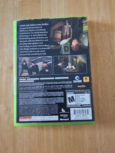 L.A. Noire (Microsoft Xbox 360, 2011) No Manual - Picture 2 of 6
