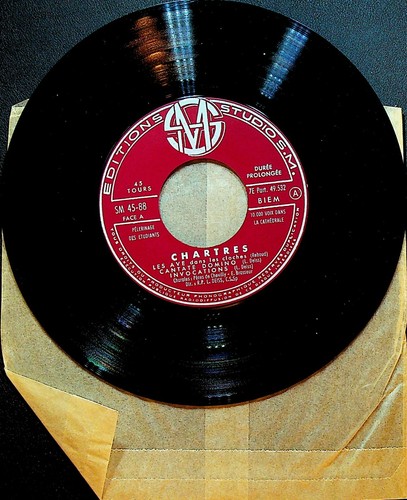 Chartres Les Pelerins de Pentecote RP Deiss Vinyl Record 45 Catholic Cathedral - Picture 5 of 5