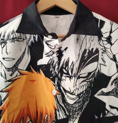 Bleach Ichigo Bershka Bleach All Over Print Shirt- Large | eBay