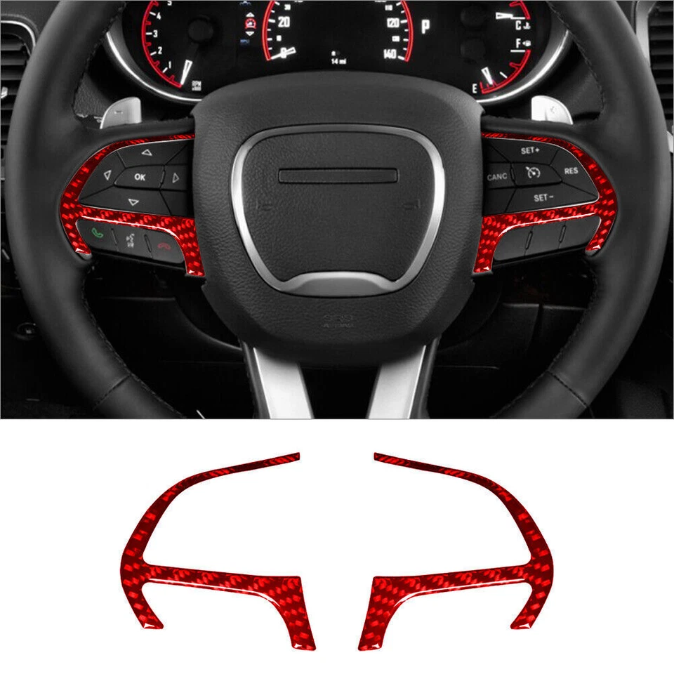 51Pcs Red Carbon Fiber Full Interior Kit Cover Trim For Dodge Durango 2014-2020 - Image 2 of 4