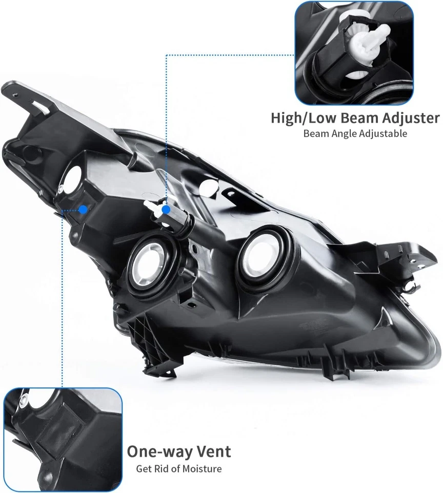 Faros negros/claros para 2007 2008 2009 Altima 4 puertas sedán faros izquierda+derecha 07-09 Foto 2 de 4
