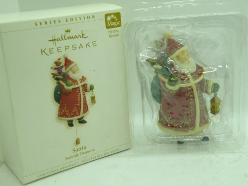 Hallmark Keepsake Ornament 2006 Santa Yuletide Treasures Pull-String Movement