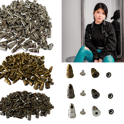 15x8mm Punk Kegelnieten mit Silber Rückseite Pins für Leder Handwerk Jacken Armband