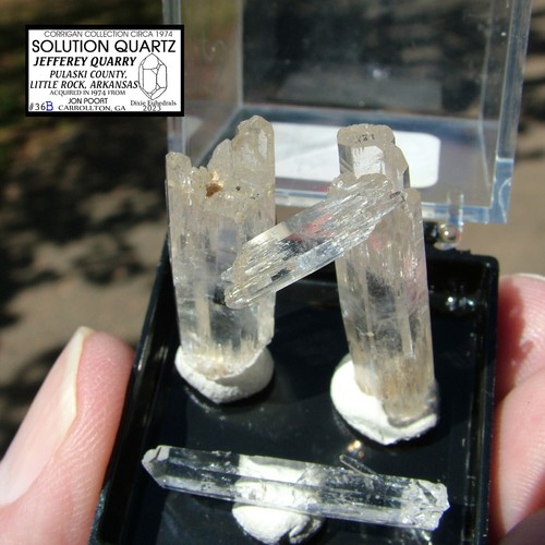 3 SOLUTION QUARTZ CRYSTALS JEFFREY QUARRY LITTLE ROCK ARKANSAS JEFFRY PERKY BOX - Picture 6 of 24