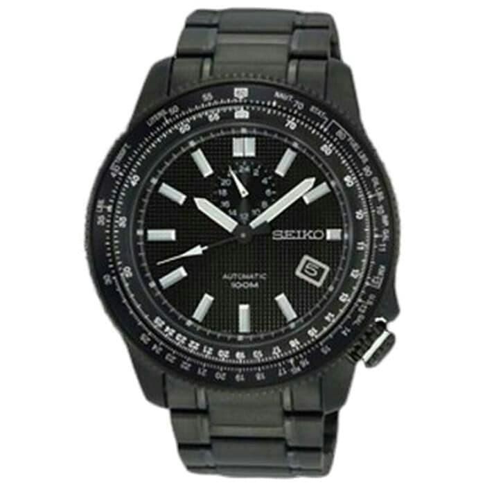 SEIKO Superior SSA007K1 Automatic 4R37 Watch All BLACK 100m Steel