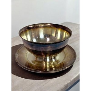Gorham YC431 Silverplate Sauce Bowl Attached Plate 6” Diameter