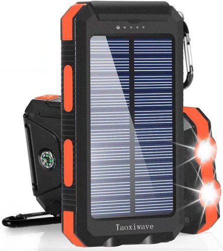 Solar Charger Solar Power Bank 20000mAh Waterproof Portable Travel BBQ Hiking - Picture 5 of 7