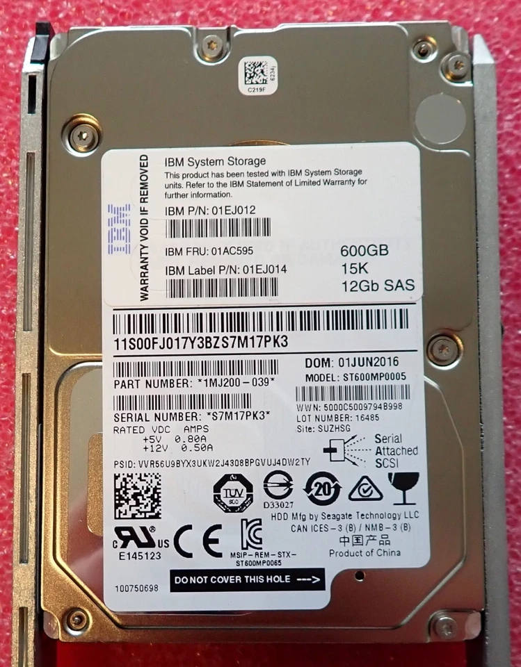 IBM 600GB 15K SAS 12Gb/s 2.5" Hard Drive HDD 01AC595 01EJ012 For Storwize V5000 - Image 2 of 4