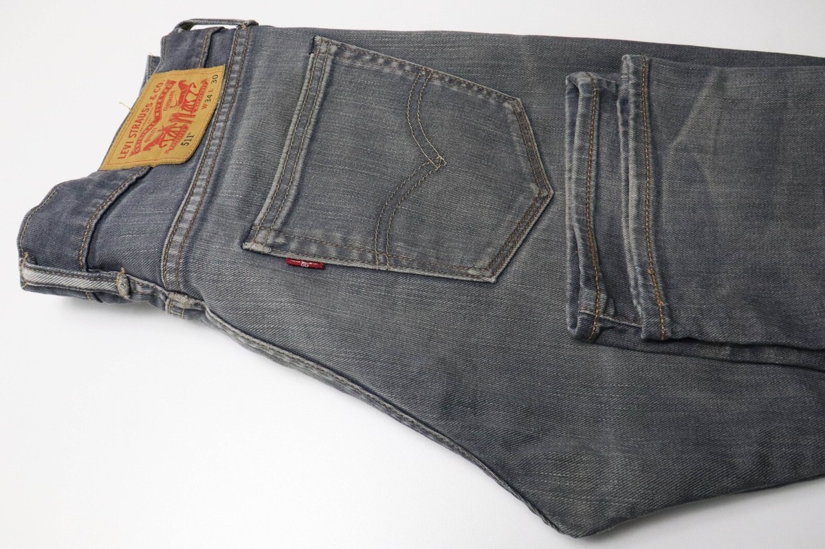 LEVI'S 511 Jeans Men's W34/L30 Slim Fit Aged Look Grey Denim Zip