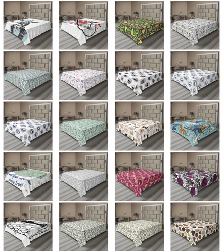 Ambesonne Hipster Flat Sheet Top Sheet Decorative Bedding 6 Sizes - 第 2/35 張圖片