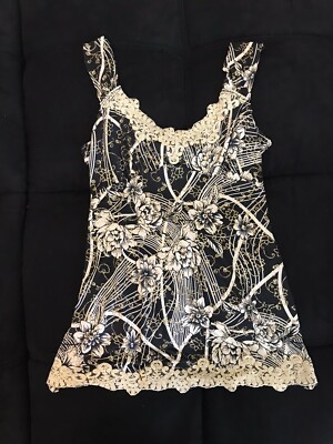 red bugs women's top-size small-black with gold design
