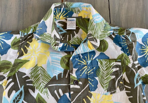 GYMBOREE BOYS Global Surf Hawaiian Hibiscus Floral Palm Leaf Camp Shirt 4 Yrs - Picture 2 of 4
