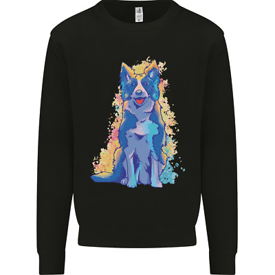 Ein bunter Border Collie Hund Kinder Sweatshirt Pullover