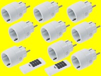 Power-Funksteckdosen-Set 9 X Mini Funk-Zwischenstecker EIN/AUS+2 X Fernbedienung