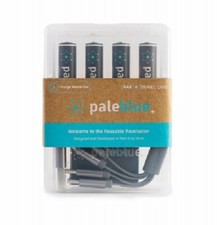 PALE BLUE LITHIUM ION RECHARGEABLE AAA BATTERIES 4PK with USB-C charging port
