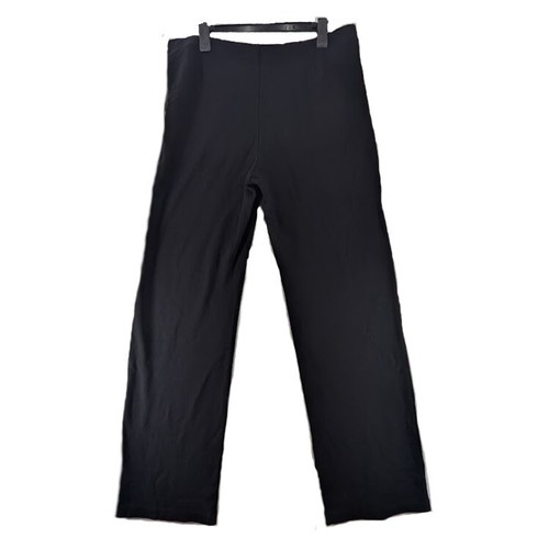 Eileen Fisher Pantalone Donna Pull-On Nero Elasticizzato Maglia Dritto Ponte Taglia Large - Foto 4 di 6