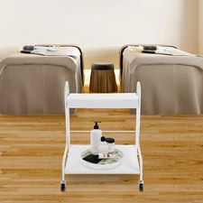 White Beauty Salon Nail Foot Bath Spa Portable Trolley Cart  Manicure Foot Rest