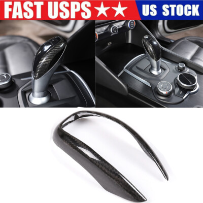 Real Carbon Fiber Fits Alfa Romeo Giulia Stelvio 2016-2019 Gear Shift Head Trim