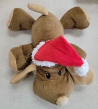 Dan Dee Squeaking Dog with Santa Hat Plush Floppy Ears