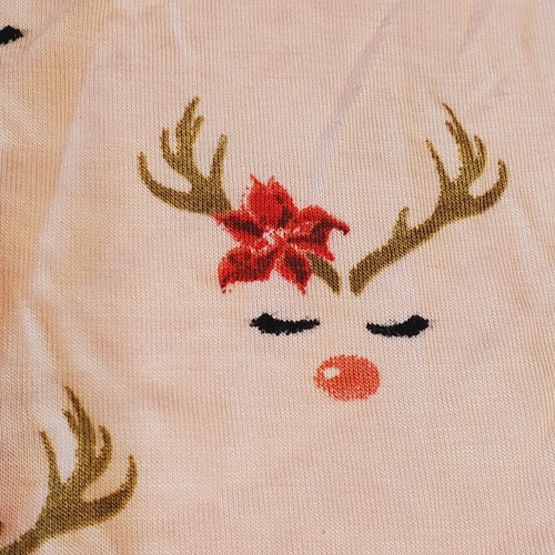 Posh Peanut Rudolph Antlers Pajamas Top Size 4T Pink NEW Rainbow Deer Christmas - Picture 3 of 5