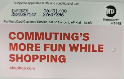SHOPBOP, MetroCard, Expired-Mint
