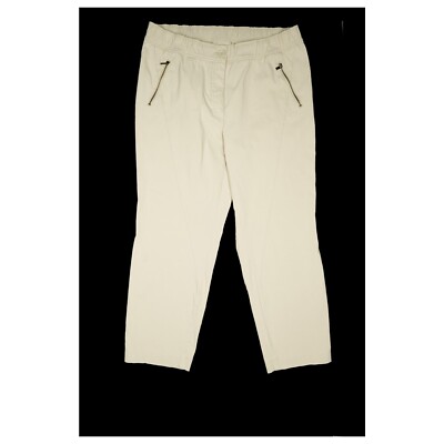 Gerry Weber Samoon 3/4 Trousers Bermuda Capri Stretch Fabric Zip 46 W34 Beige