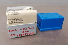 Vintage Original DDR box of slides Leipzig zoo