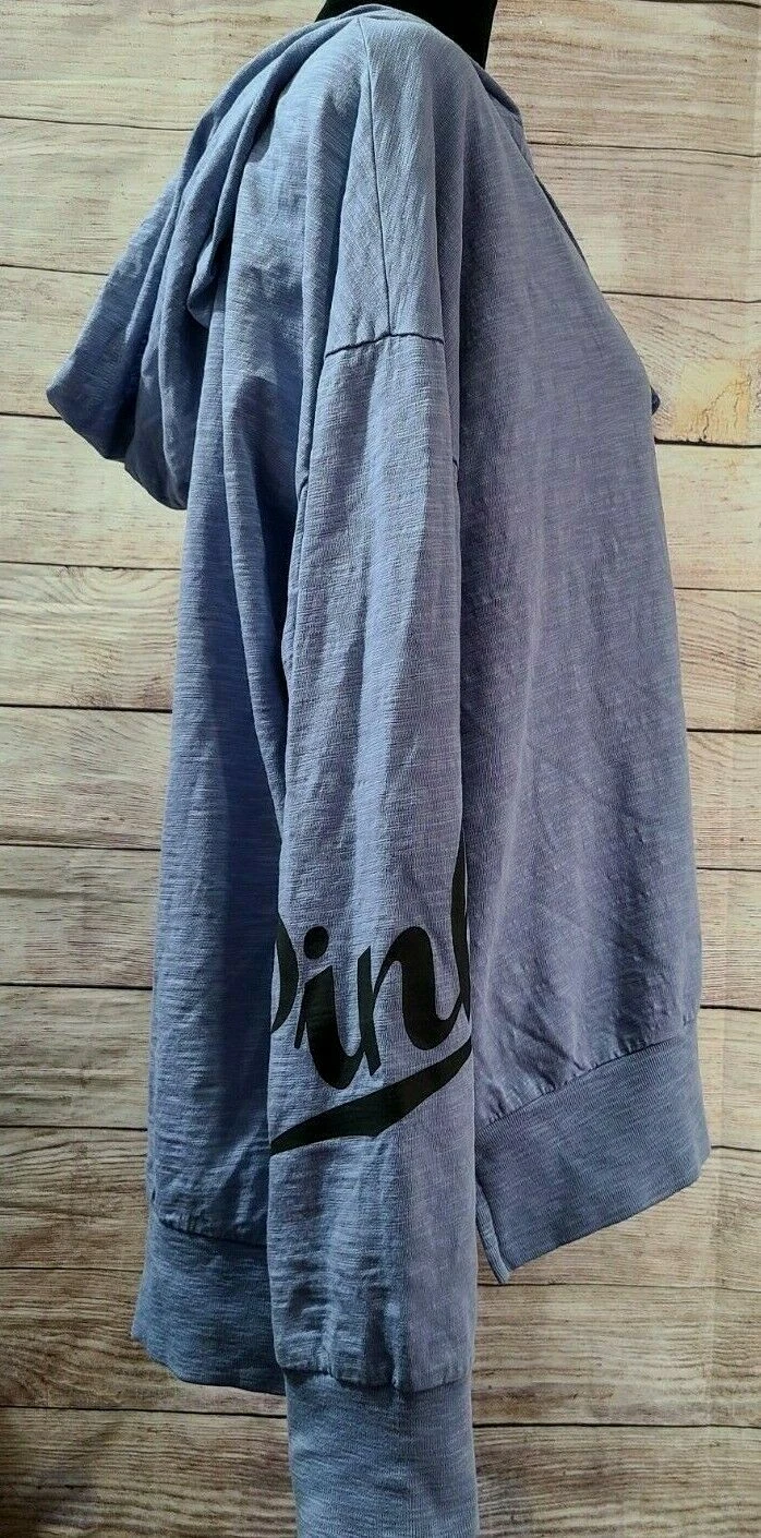 UNDERCOVER Felpa donna Victoria's Secret rosa full zip con cappuccio taglia media blu grigio spacchi laterali