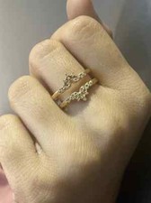 0.50Ct Round Cut Simulated Diamond Stacking Wedding Ring 14k Yellow Gold Over