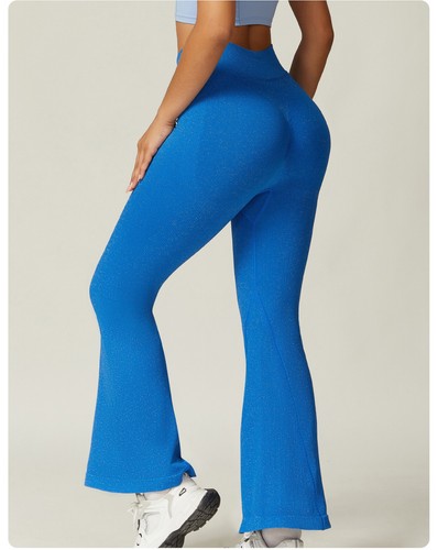 Women Casual Flare Leggings V Crossover Tummy Control Bootcut Wide Leg Yoga Pant - Picture 6 of 16