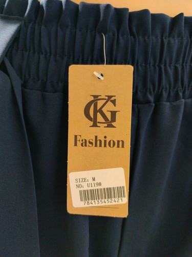 GK Fashion Womens Short Pants Casual Loose High Waist Elastic Color Navy Size M - Picture 9 of 11