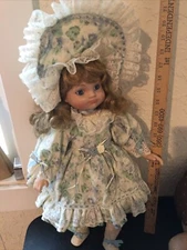 porcelain Doll 18” blonde Hair Blue Eyes a287