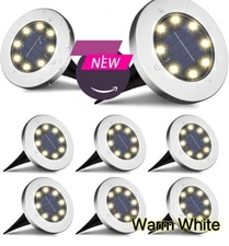 8-PACK Solar In Ground Lights Outdoor Buried Lamp Disk LED Lawn Pathway Garden